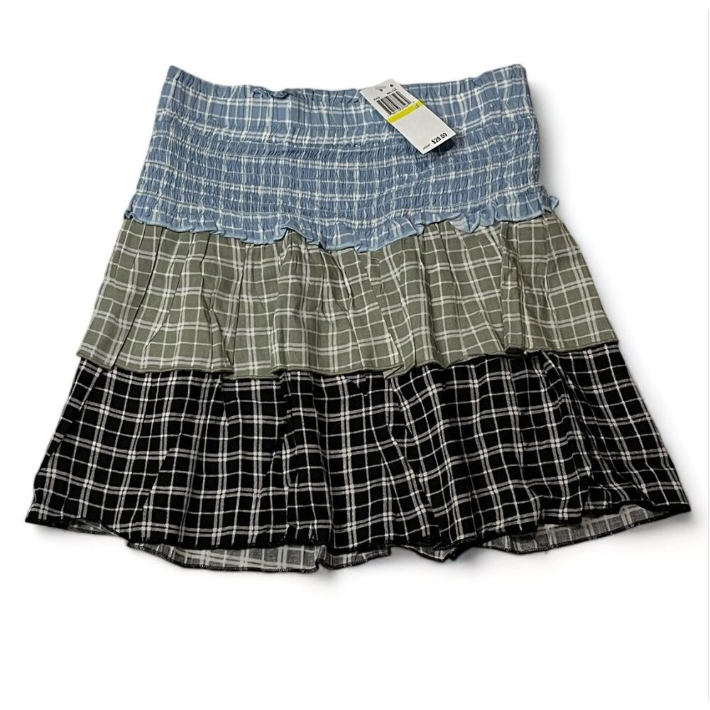 Derek Heart Juniors' Tiered Print Mini Skirt, Size M, New
